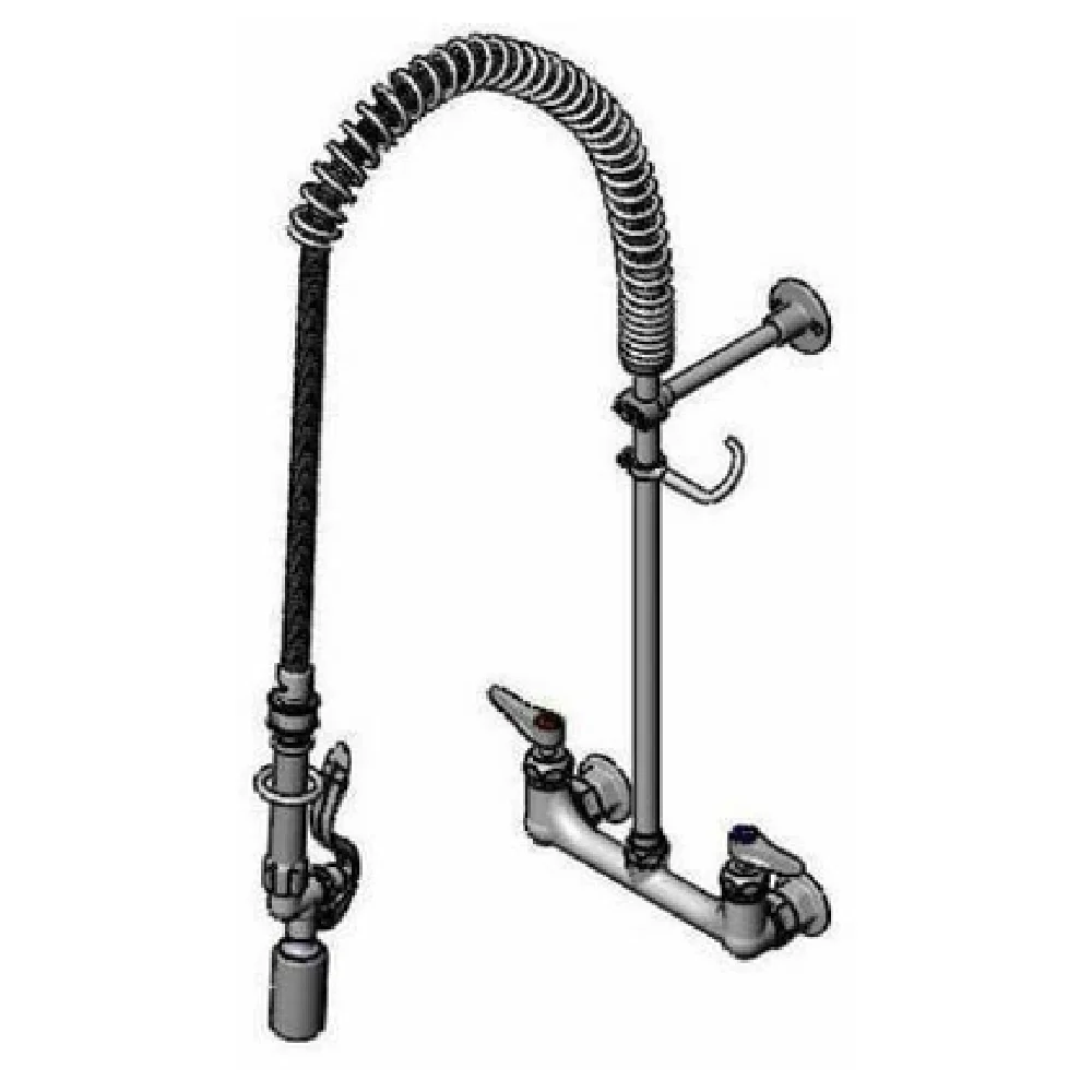 T&S Brass B-0133-CR-BC-SW 8 Inch Pre-Rinse Faucet Assembly Cerama Cartridges with Check Valves