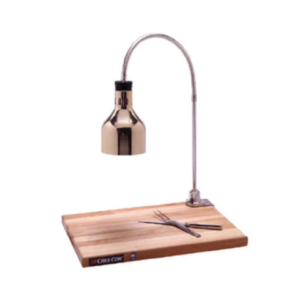 Cres Cor IFW61GL10PB 24 Inch Carving Station Countertop Portable Infra Red Warmer Wood Brass