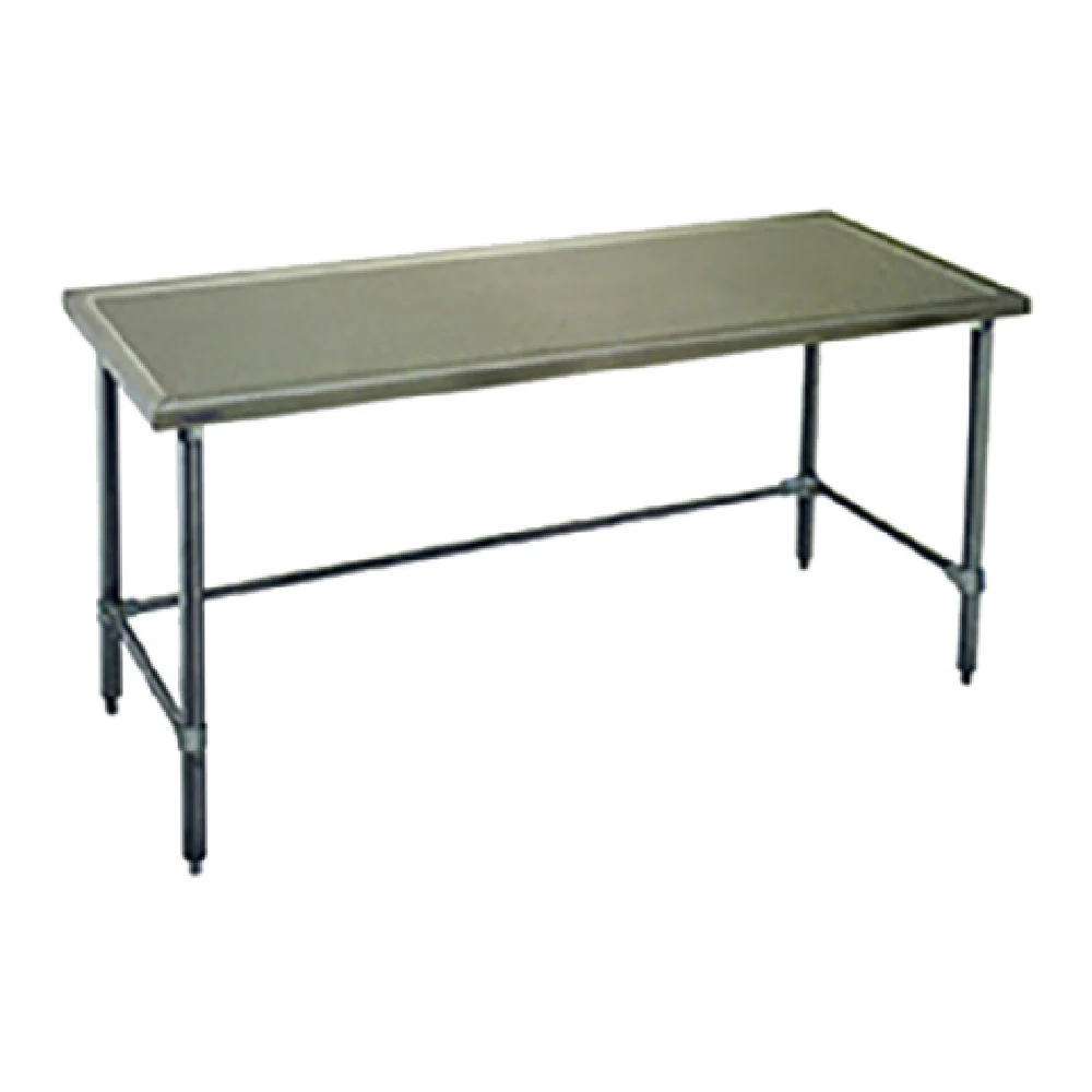 Eagle T30120STEM 120 Inch 14 Gauge Stainless Steel Work Table Marine Edge with Uni-Lok gusset system