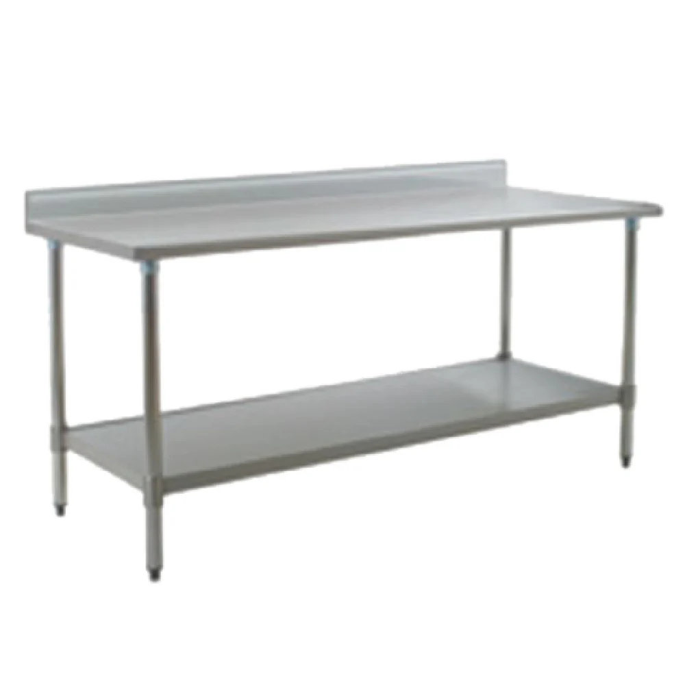 Eagle T36132SEB-BS 132 Inch Deluxe Series Work Table 16 Gauge Stainless Steel Top with 4-1/2 Inch Backsplash