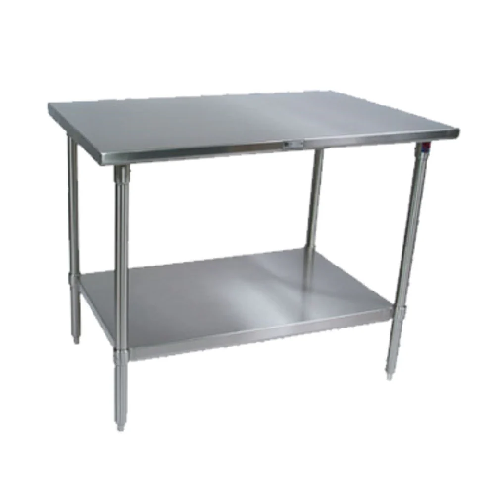 John Boos ST6-3048SSK 48 Inch Work Table 16 Gauge Stainless Steel Flat Top with Stallion Safety Edge John Boos ST6-3048SSK 48 Inch Work Table 16 Gauge Stainless Steel Flat Top with Stallion Safety Edge