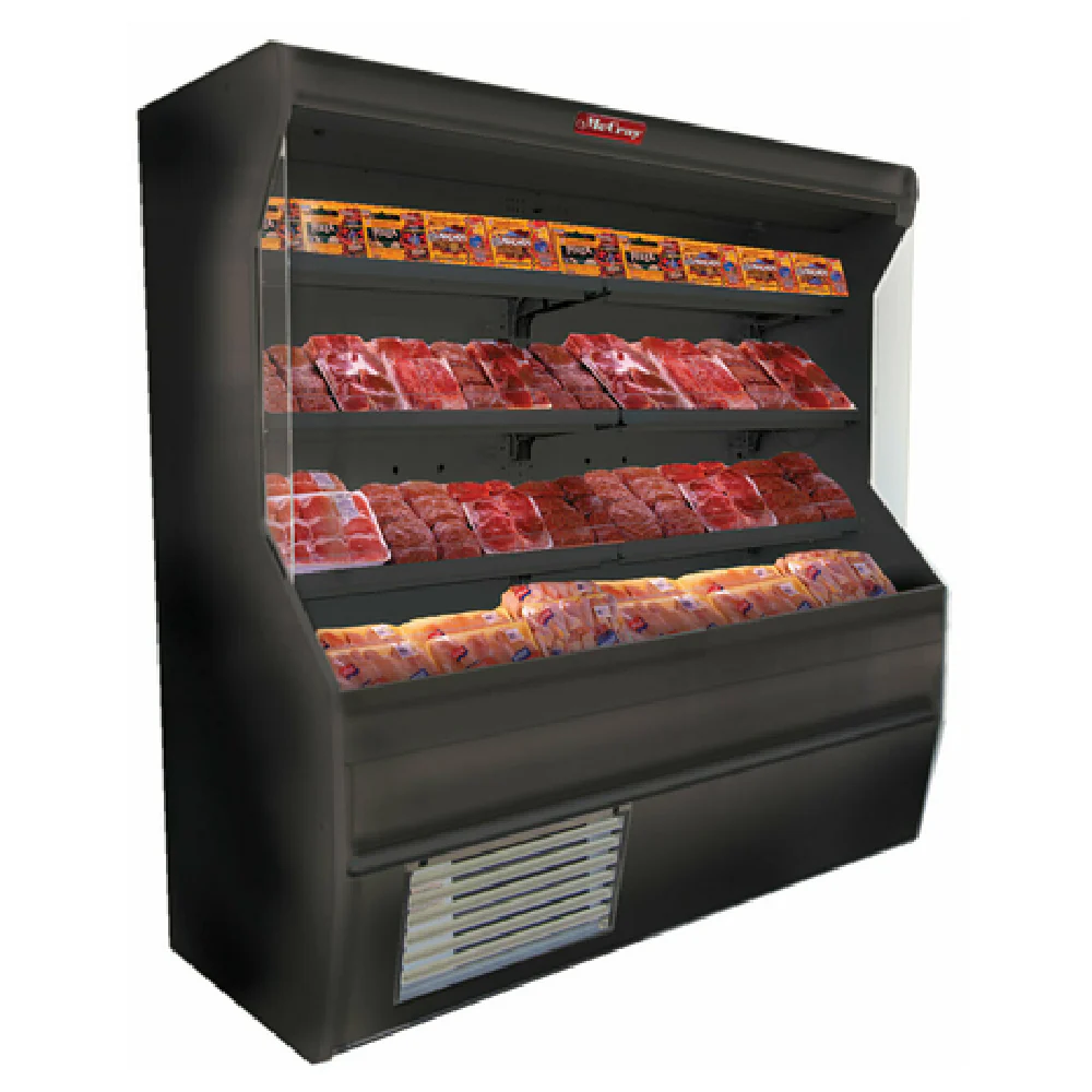 Howard-McCray SC-M32E-4-B-LED 50 Inch Electric Meat Open Merchandiser with 3 Tiers