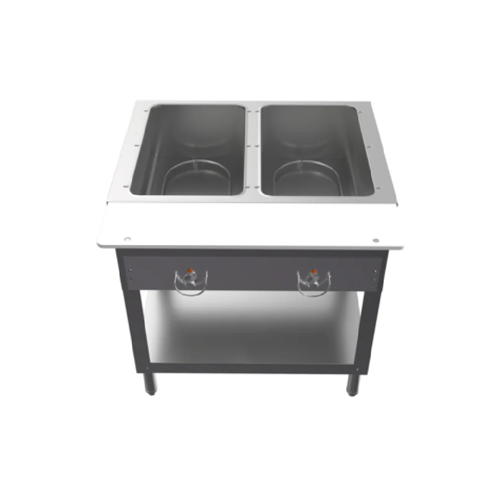 BK Resources ST-2 20 Inch Electric Steam Table Open Well 2-pan Stainless Steel BK Resources ST-2 20 Inch Electric Steam Table Open Well 2-pan Stainless Steel