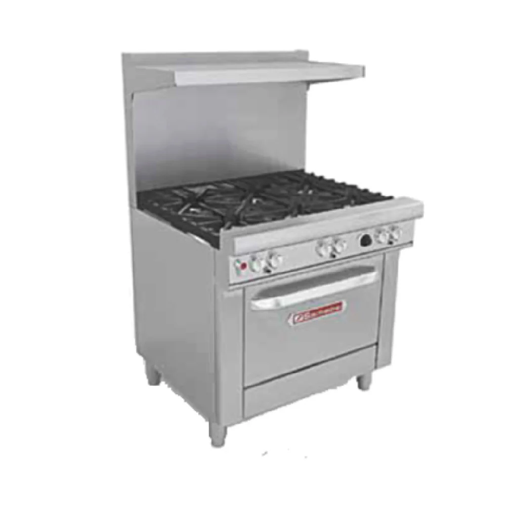 Southbend H4361A_240/60/1_LP 36 Inch Ultimate Restaurant Range Gas Electric 6 Burner 198000 BTU Southbend H4361A_240/60/1_LP 36 Inch Ultimate Restaurant Range Gas Electric 6 Burner 198000 BTU