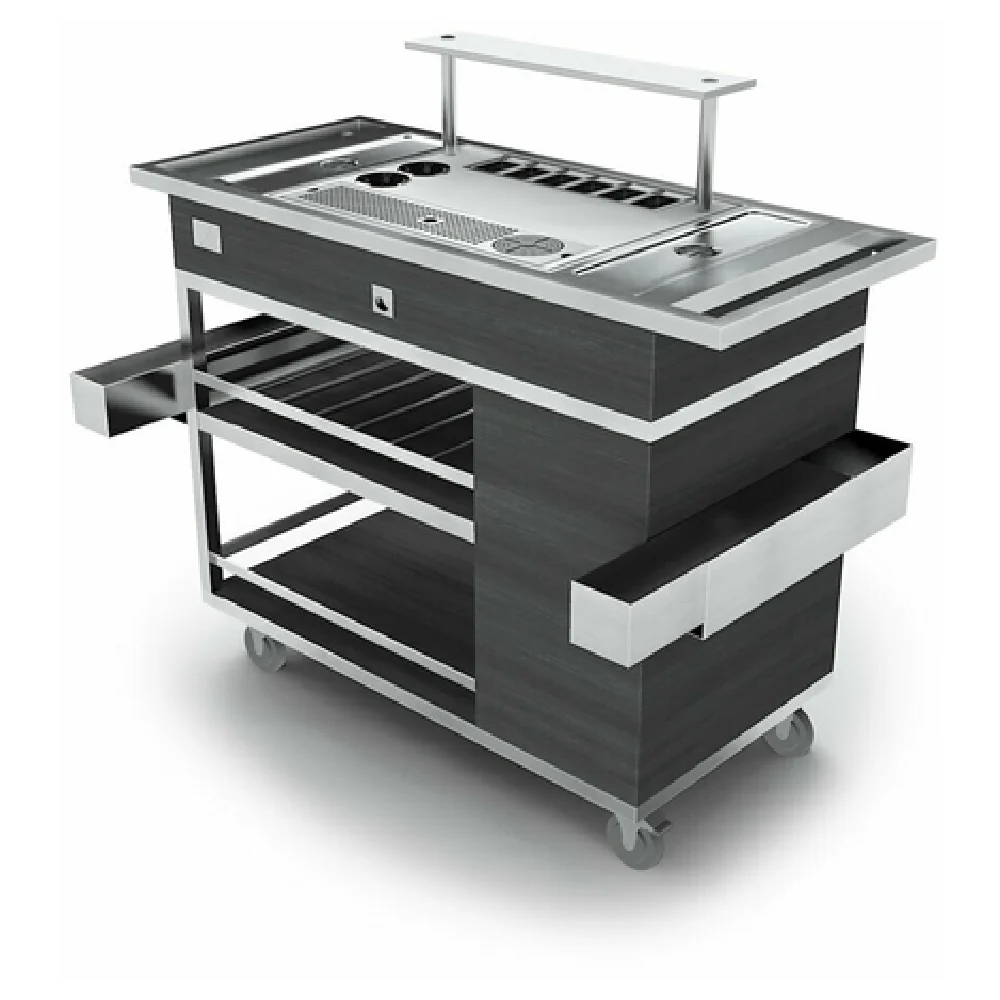 Forbes Industries F35-5515 58 Inch Portable Bar with Ice Compartments and Stainless Steel