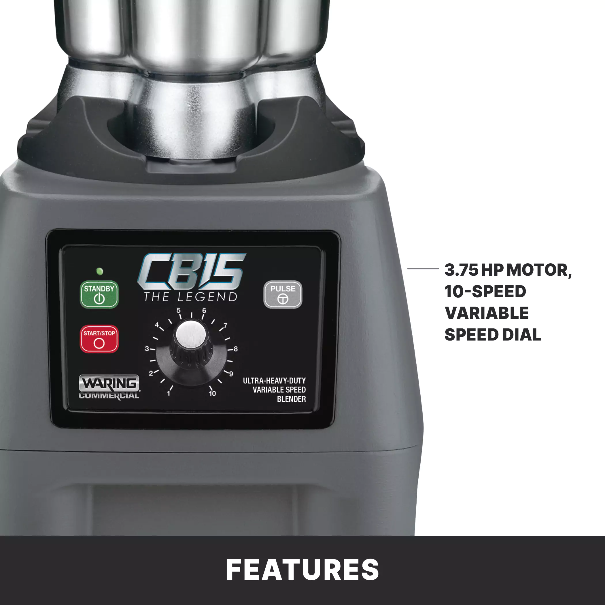 Waring CB15VAL 15 Inch Electric Commercial Blender 4 Liter Stainless Steel with Variable Speed Waring CB15VAL 15 Inch Electric Commercial Blender 4 Liter Stainless Steel with Variable Speed