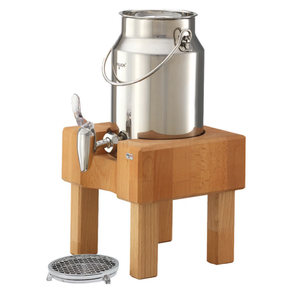 GET Enterprises 3131042 9 to 9 Inch Stainless Steel Milk Dispenser with Drip Tray