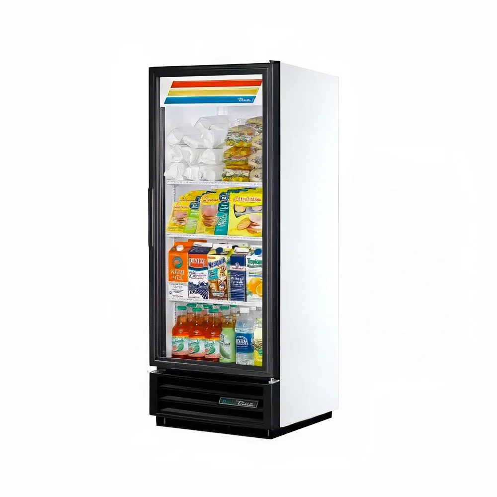 True Refrigeration GDM-12-HC~TSL01_WH 24 Inch Refrigerated Merchandiser Countertop White Stainless Steel with 3 Shelves