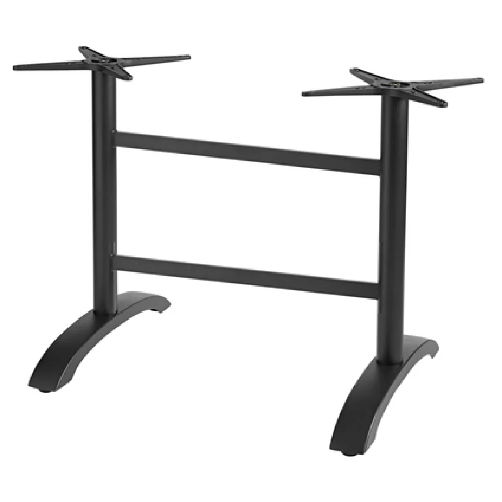 Grosfillex UT750017 32 Inch Dining Height Table Base Aluminum and Black - Eco-Fix Rail Mount