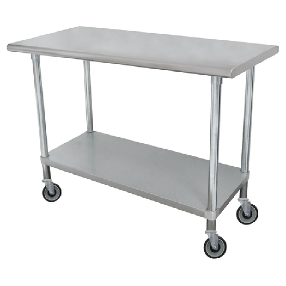 Advance Tabco ELAG-305C-X 60 Inch Work Table 16 Gauge Stainless Steel Top with Casters
