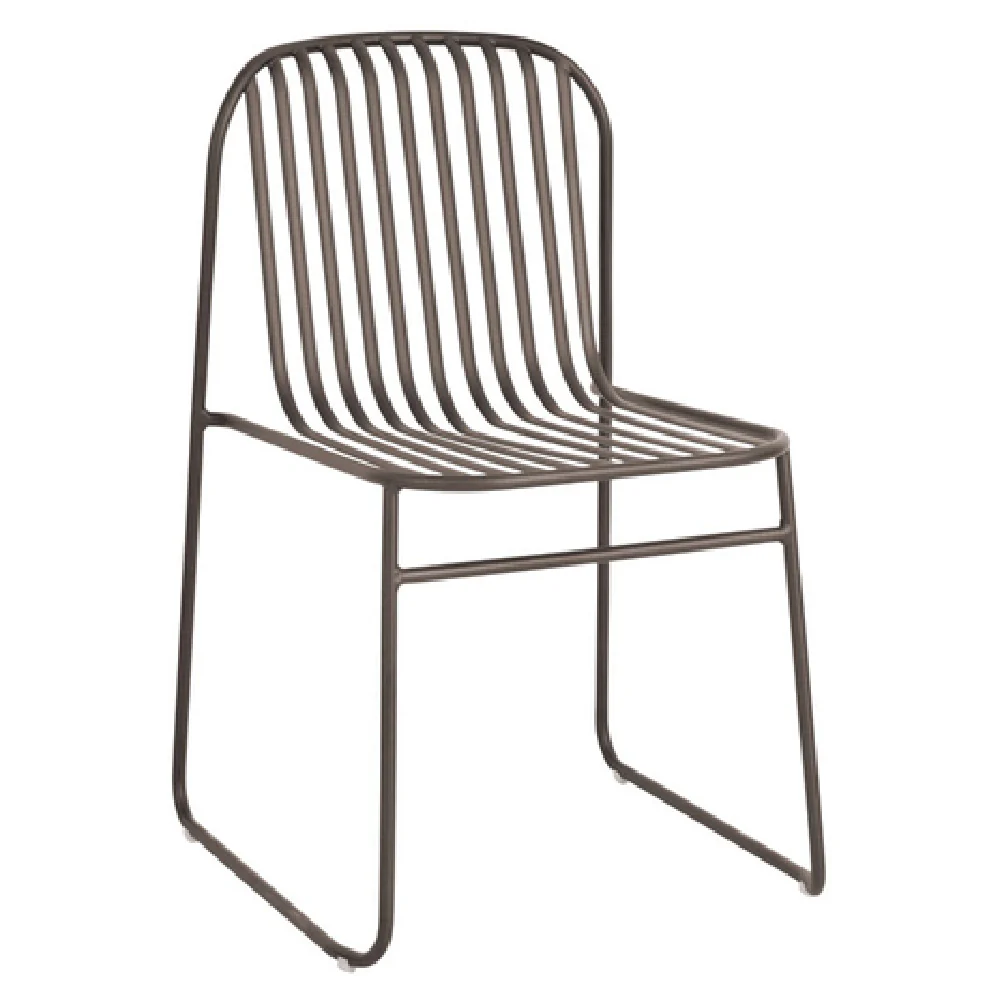 emuamericas, llc 434 19 Inch Slatted Wrought Iron Side Chair Outdoor Indoor