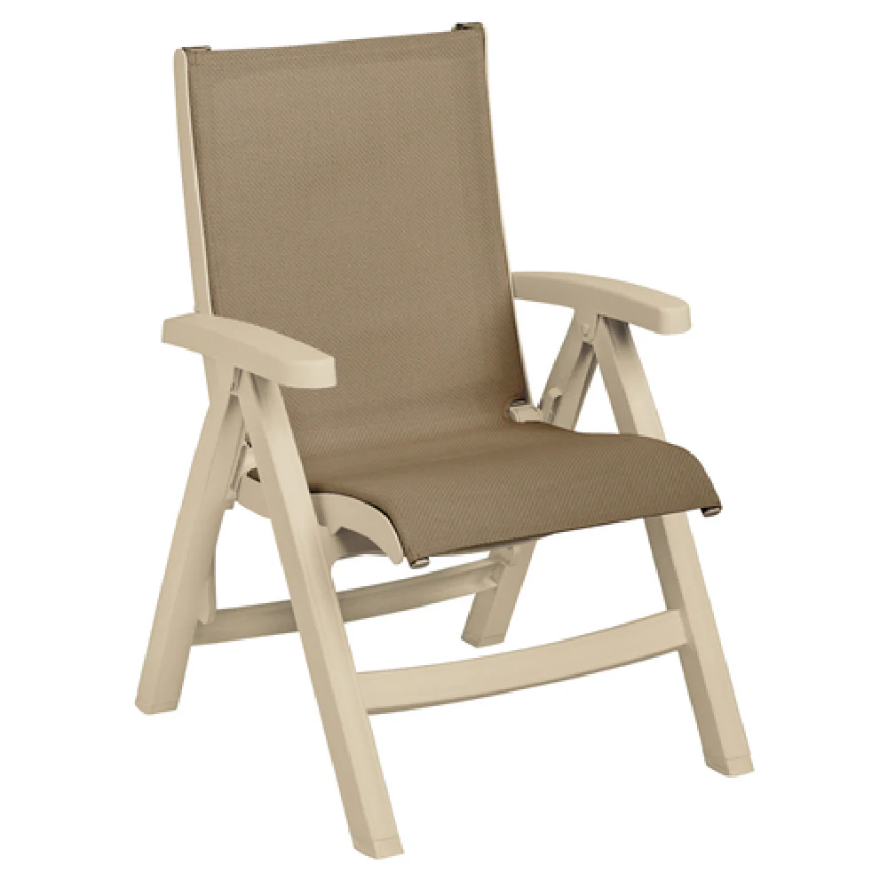 Grosfillex UT091066 29 Inch Chair Folding Outdoor Sling Sandstone - Stackable