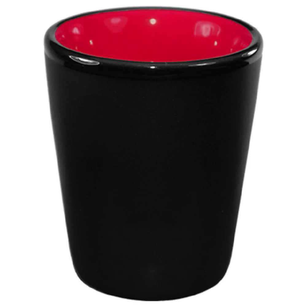 International Tableware 81122-2904/05MF-05C 1-1/2 Oz Shot Cup Black Matte Red Interior