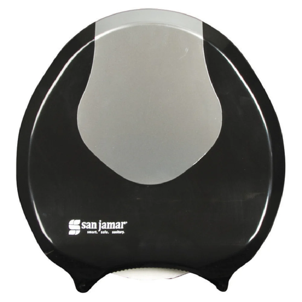 San Jamar R2070BKSS Toilet Tissue Dispenser Fits 9 Inch Jumbo Roll Plastic Black and Stainless Steel Finish San Jamar R2070BKSS Toilet Tissue Dispenser Fits 9 Inch Jumbo Roll Plastic Black and Stainless Steel Finish