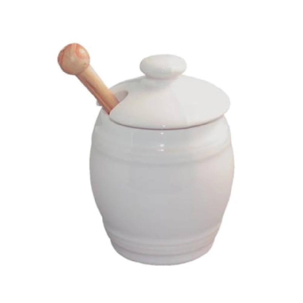 Revol 640451 4-1/2 Oz Porcelain Mustard Pot with Lid and Spoon Revol 640451 4-1/2 Oz Porcelain Mustard Pot with Lid and Spoon