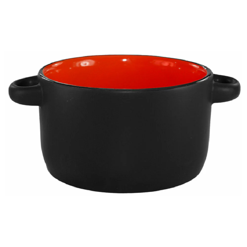 International Tableware 83567-2904/05MF-05C 11 Oz Bistro Soup Bowl Ceramic Lead Free Black Matte Red Interior International Tableware 83567-2904/05MF-05C 11 Oz Bistro Soup Bowl Ceramic Lead Free Black Matte Red Interior