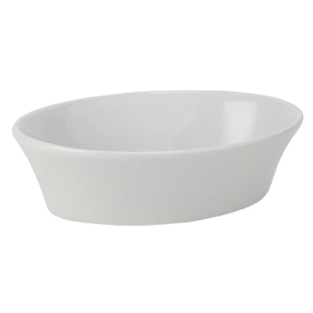 Tuxton BPK-100 10 Oz Baker Oval Porcelain White Dishwasher Safe