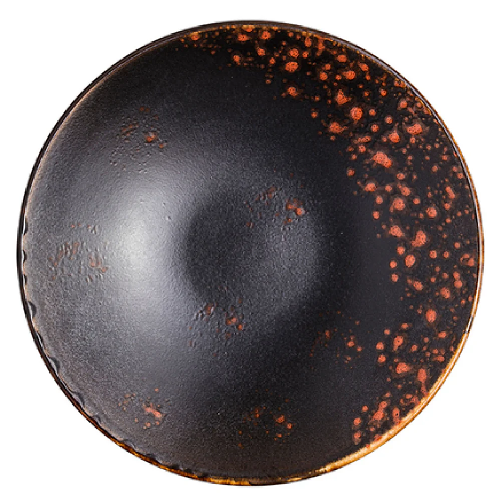 Vertex China LMC-W3 8-1/2 Inch Wok Bowl Hand Painted Porcelain Matte Black Terra Cotta Vertex China LMC-W3 8-1/2 Inch Wok Bowl Hand Painted Porcelain Matte Black Terra Cotta