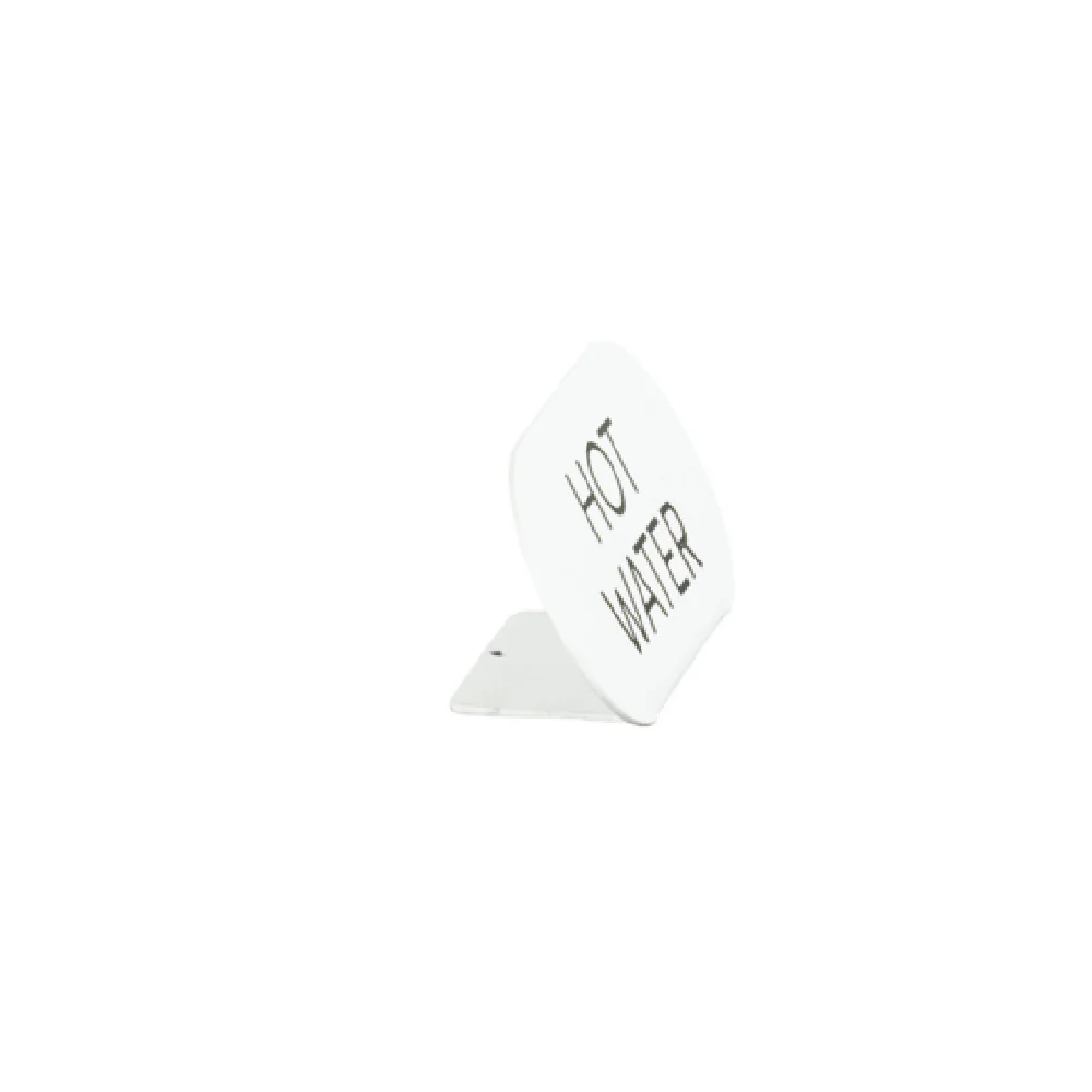 Cal Mil 23401-3-15 4.5 Inch Hot Water Sign Metal Construction White