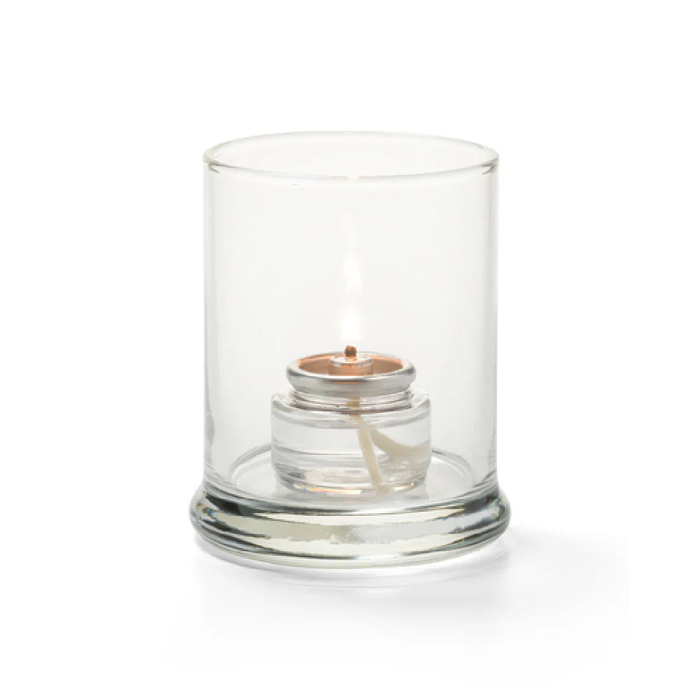 Hollowick 6147C 3 Inch Cylinder Glass Votive Lamp with HD8 HD12 HD15 Fuel Cells