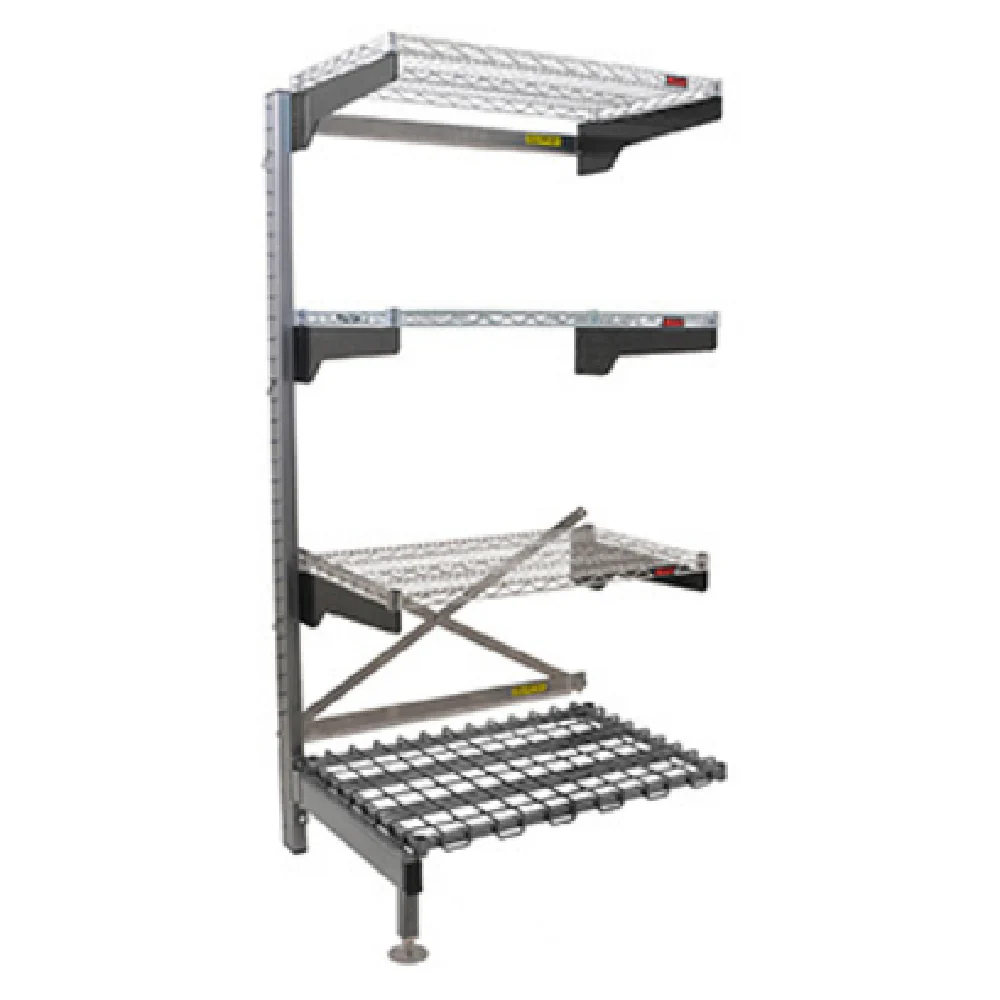 Eagle Q2172V76A-4D 73-1/2 Inch Q-LEVER Cantilever Add-On Shelving Unit 4 Tier Steel Wire