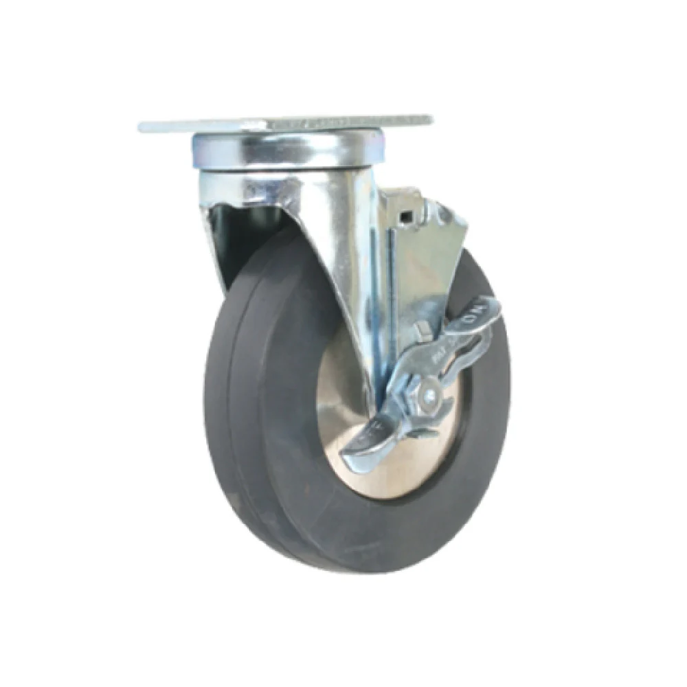 Forbes Industries 1618-S/BK 5 Inch Replacement Caster Swivel with Brake Gray Wheel Forbes Industries 1618-S/BK 5 Inch Replacement Caster Swivel with Brake Gray Wheel