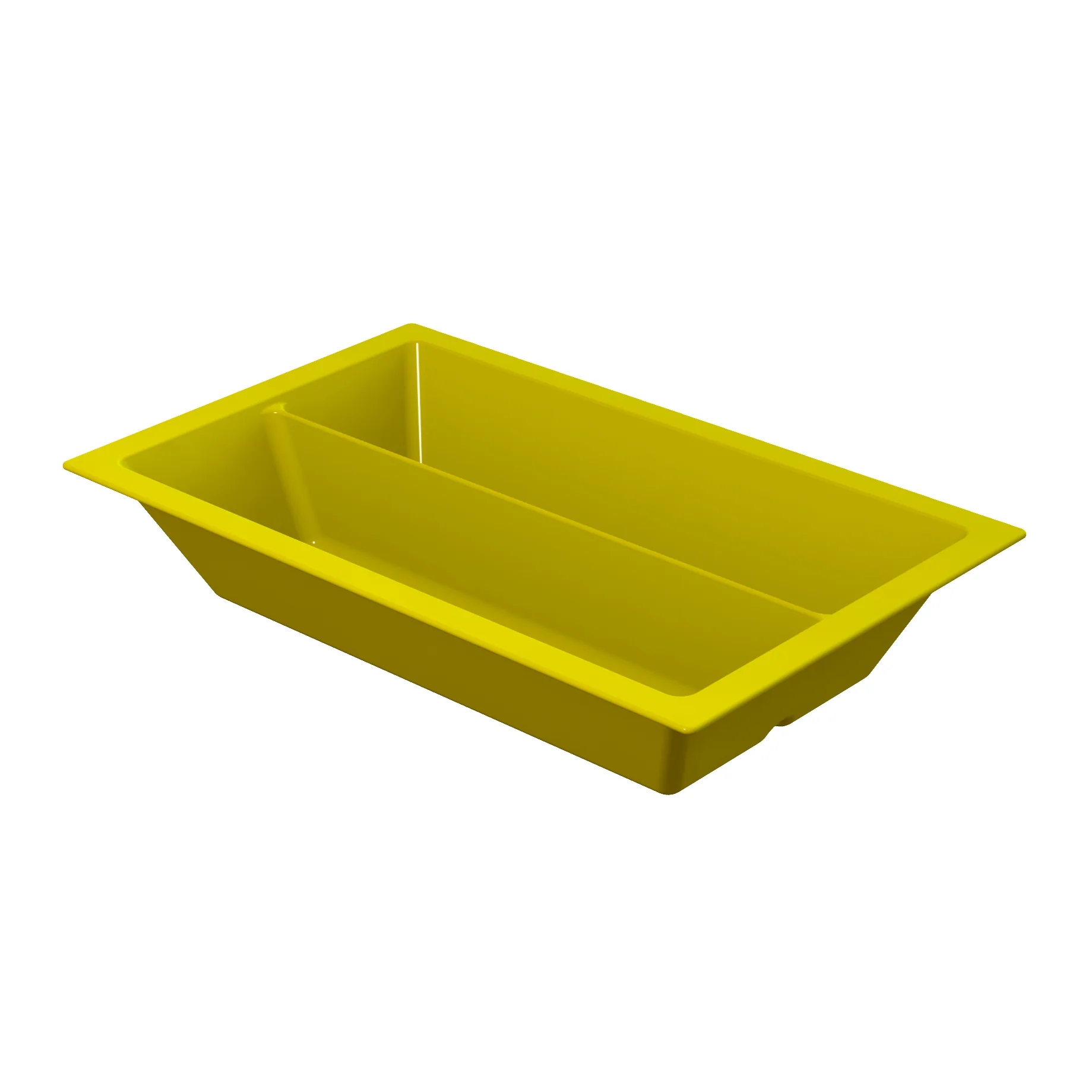 Tablecraft CW4050Y 21 Inch Full Size Divided Food Pan 10 Quarts Aluminum Yellow