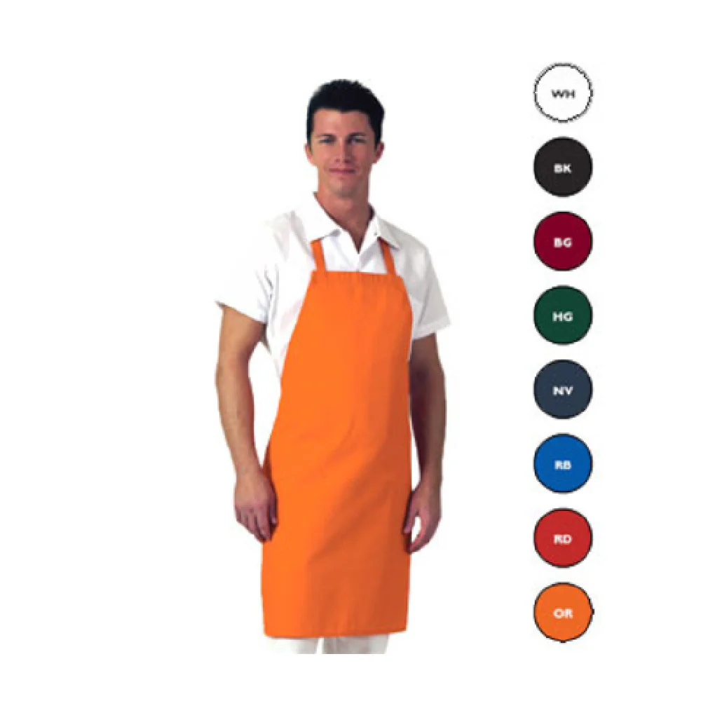 John Ritzenthaler Company 601NP-HG 28 Inch Bib Apron No Pocket Twill Hunter Green