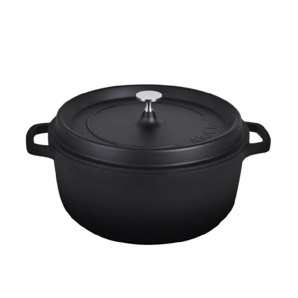Steelite AP280011 7.0 Qt Round Casserole Dish with Lid Stainless Steel Knob Matte Black