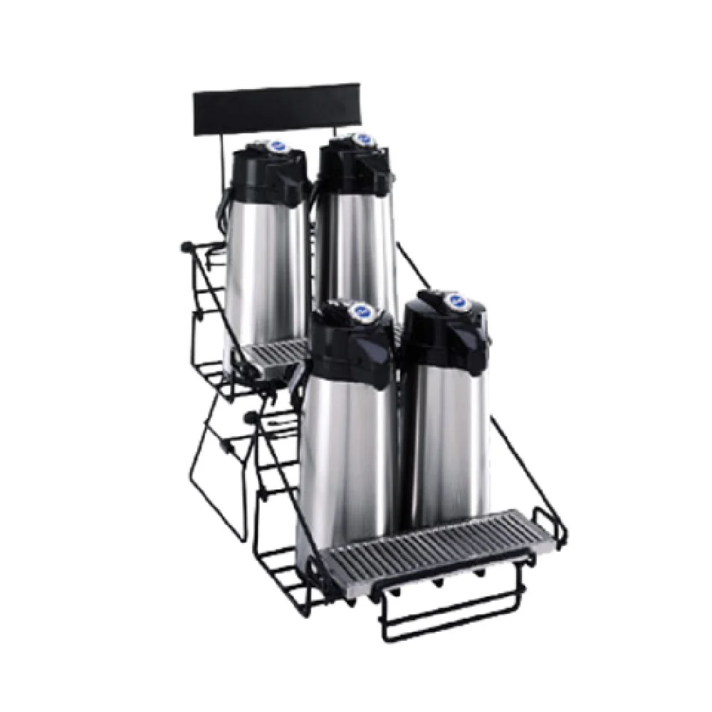 Curtis WR4B0000 16 Inch Airpot Rack Two Level Black Powder Coat with Removable Drip Tray
