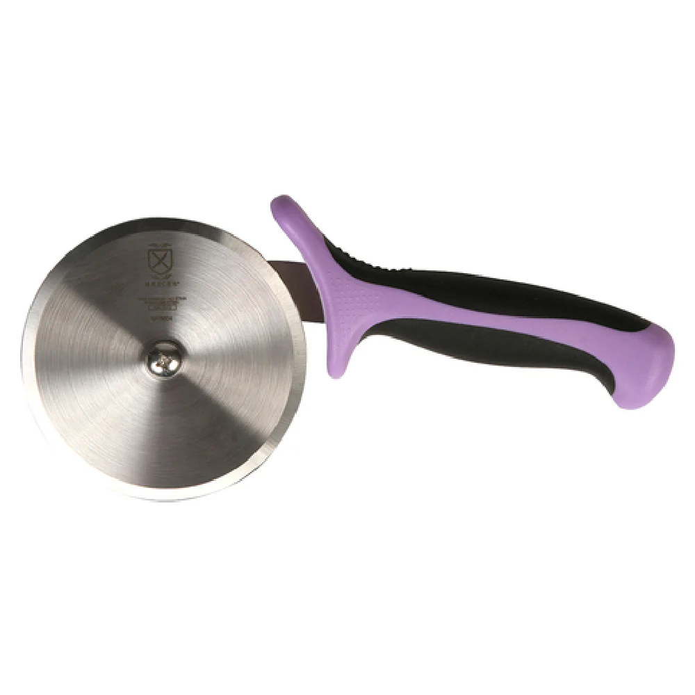 Mercer Culinary M18604PU 4 Inch High-carbon Steel Pizza Cutter with Ergonomic Handle Purple