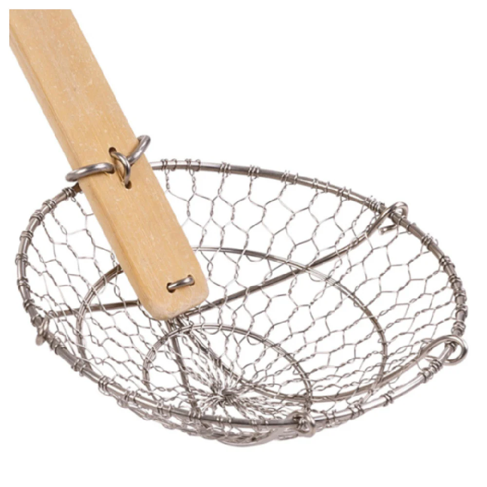 JB Prince UA227 5 3 Inch Width Spider Strainer Bamboo Handle Stainless Steel JB Prince UA227 5 3 Inch Width Spider Strainer Bamboo Handle Stainless Steel