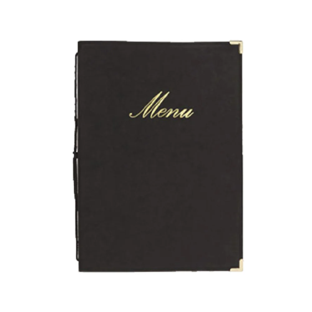American Metalcraft MCCRLSBL 10 Inch Menu Cover Faux Leather Gold Lettering American Metalcraft MCCRLSBL 10 Inch Menu Cover Faux Leather Gold Lettering