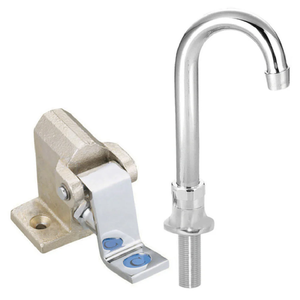 BK Resources BKSPFV-DGS-G Foot Valve Single Pedal with 3-1/2 Inch Gooseneck Spout