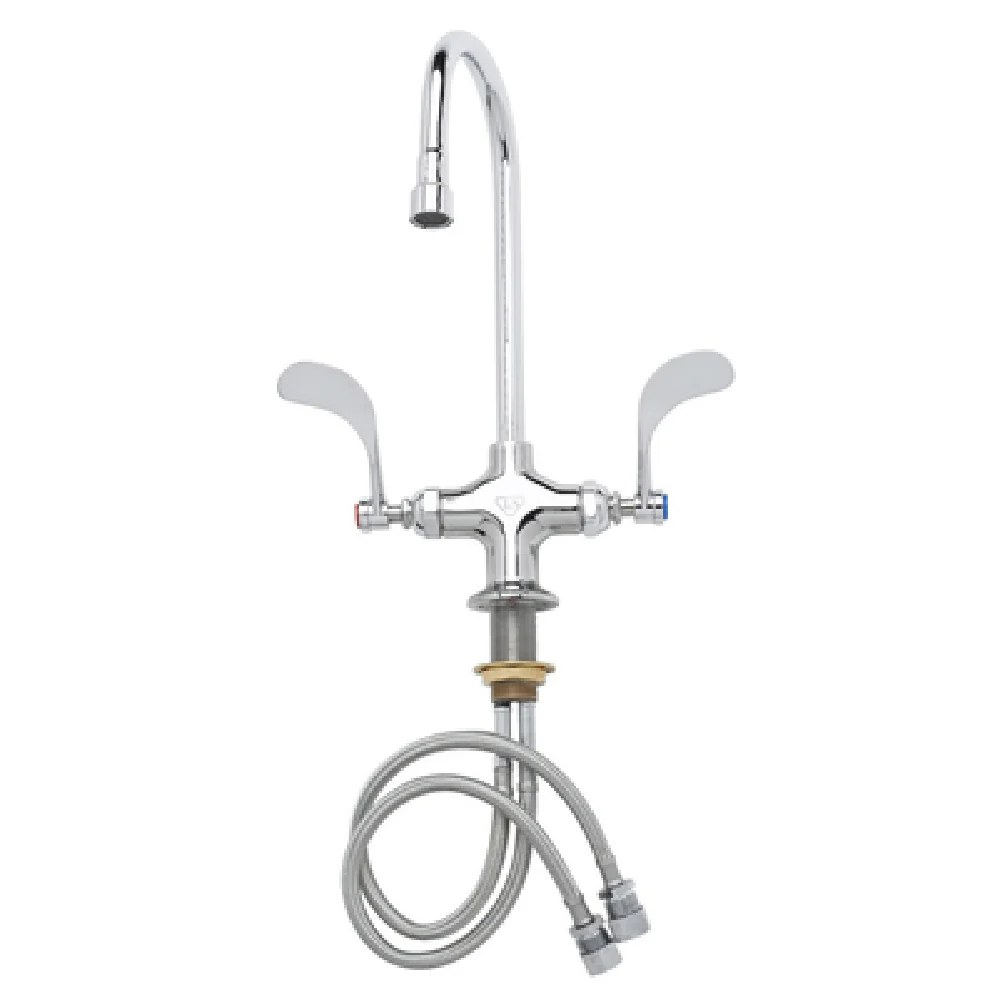 T&S Brass B-0300-VR4 Pantry Faucet 5-3/4 Inch Gooseneck Deck Mount with Vandal Resistant Aerator
