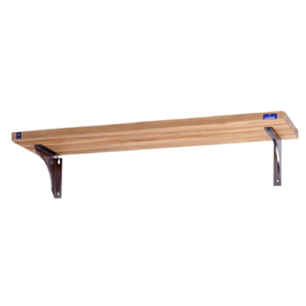 Duke 442-1W 7 Inch Hardwood Shelf Cutting Board On Two Stainless Steel Brackets