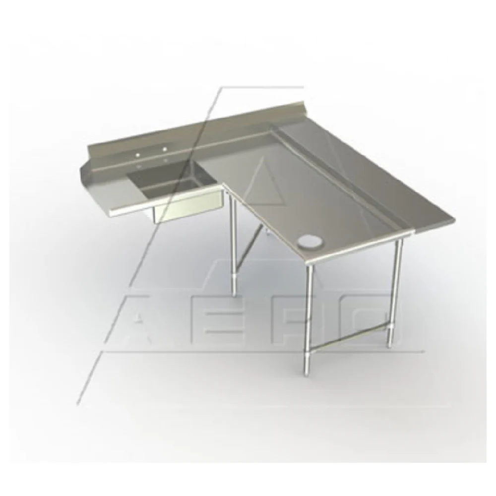 AERO Manufacturing 2SDL-R-144 72 Inch Soiled Dish Table Island Design Stainless Steel