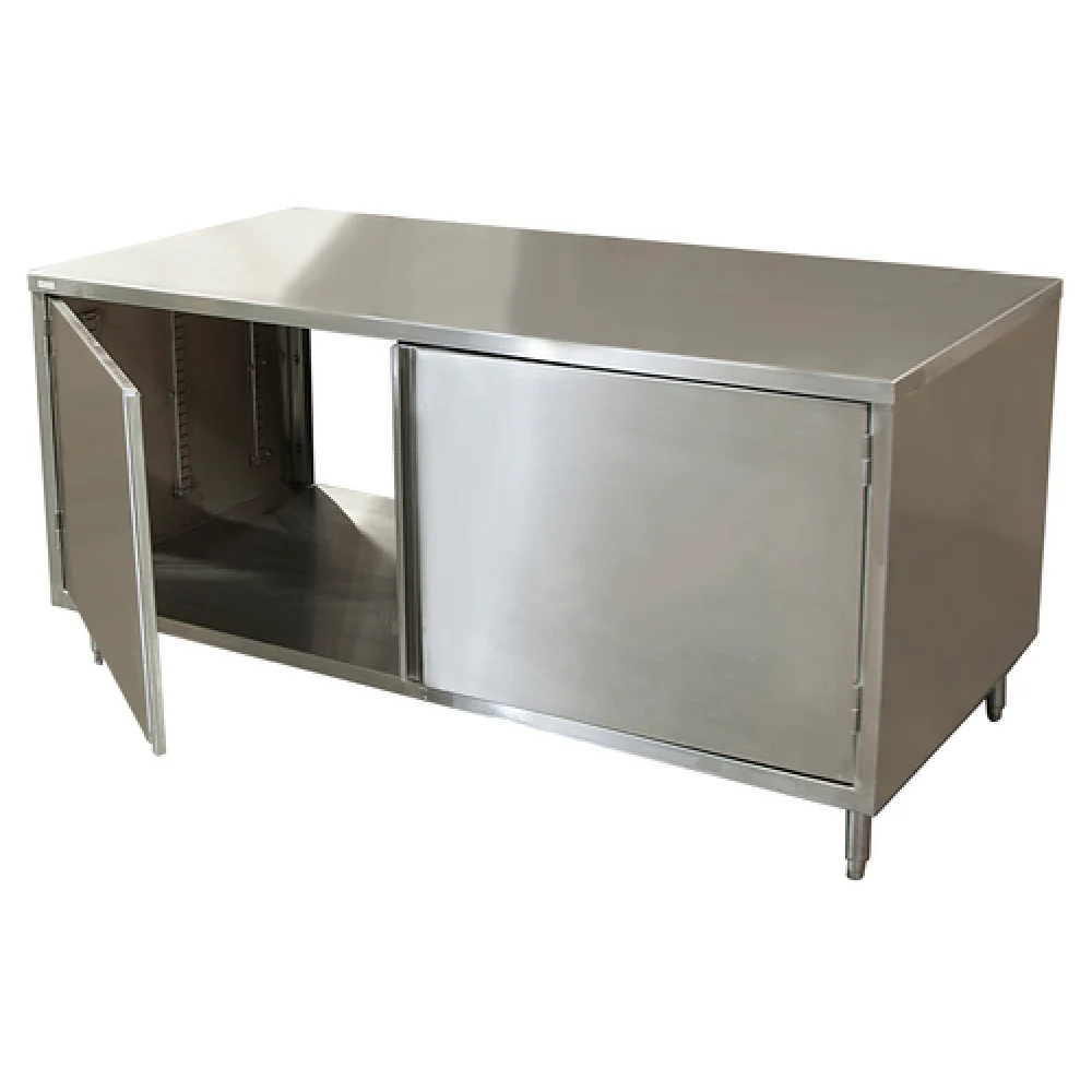 BK Resources CST-2472H2 72 Inch Dual Access Chef Table with Hinged Doors