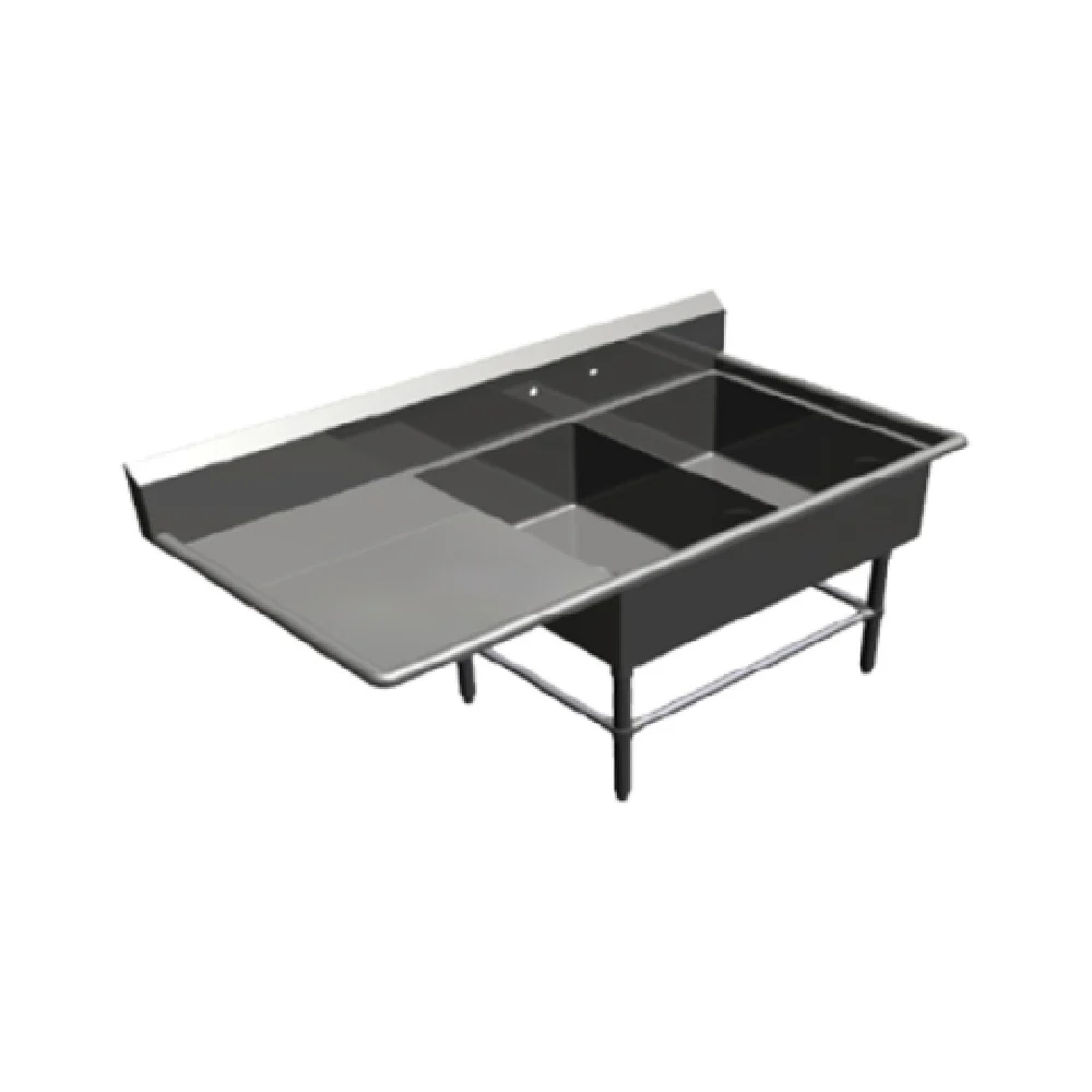 John Boos 42PB20284-1D24L 68-3/16 Inch Pro-Bowl Sink 2 Compartment Stainless Steel John Boos 42PB20284-1D24L 68-3/16 Inch Pro-Bowl Sink 2 Compartment Stainless Steel