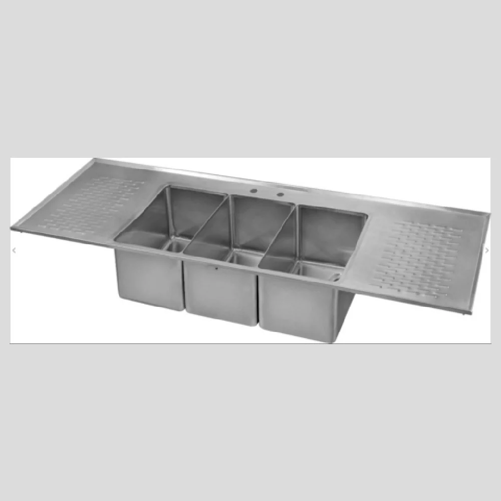 Klinger's Trading DBS32D Drop-In Bar Sink Three Compartment (2) 12-1/2 Klinger's Trading DBS32D Drop-In Bar Sink Three Compartment (2) 12-1/2