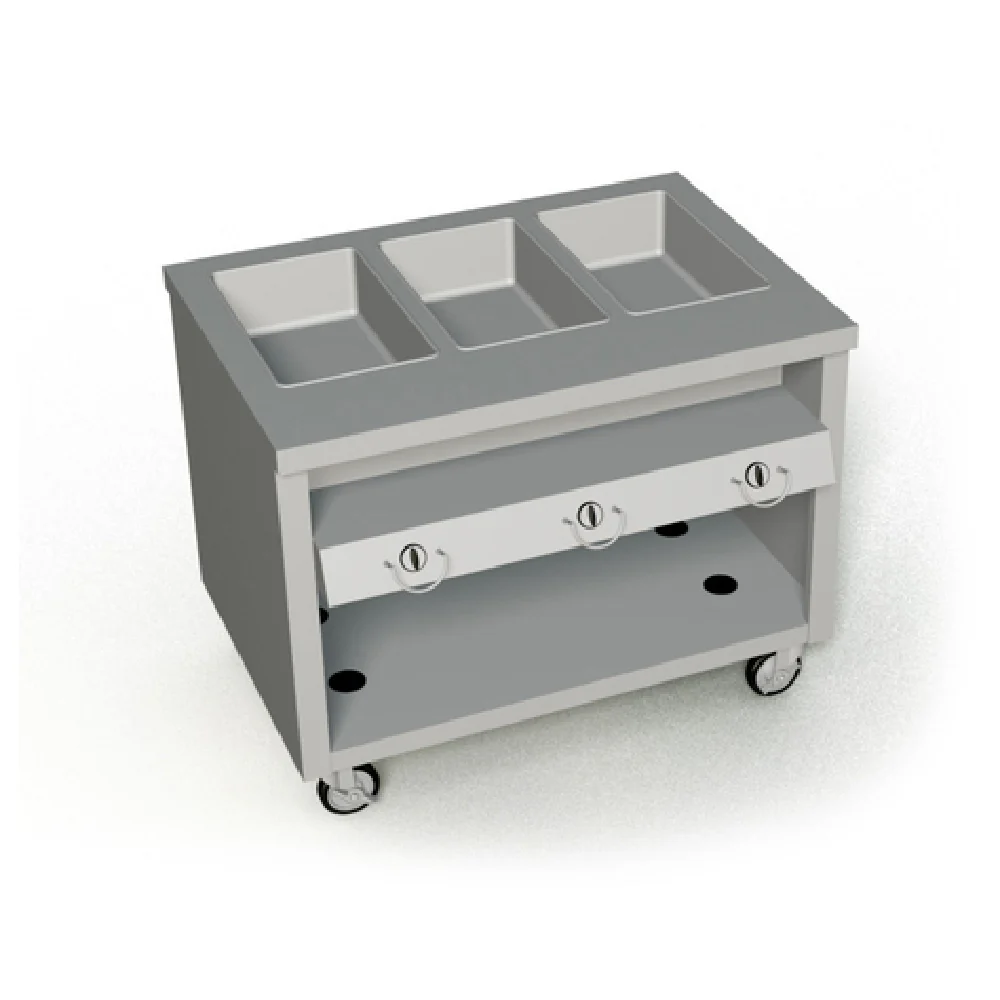Duke TGHF-46SS_LP 46 Inch Gas Hot Food Unit with 3 Stainless Steel Wells