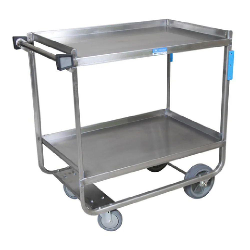 BK Resources BKC-2133S-2H-KD 33 Inch 2-Tier Utility Cart with Stainless Steel Construction