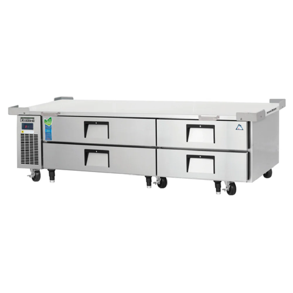 Everest Refrigeration ECB82-86D4 86 Inch Chef Base Refrigerator with 4 Drawers and Stainless Steel Top Everest Refrigeration ECB82-86D4 86 Inch Chef Base Refrigerator with 4 Drawers and Stainless Steel Top