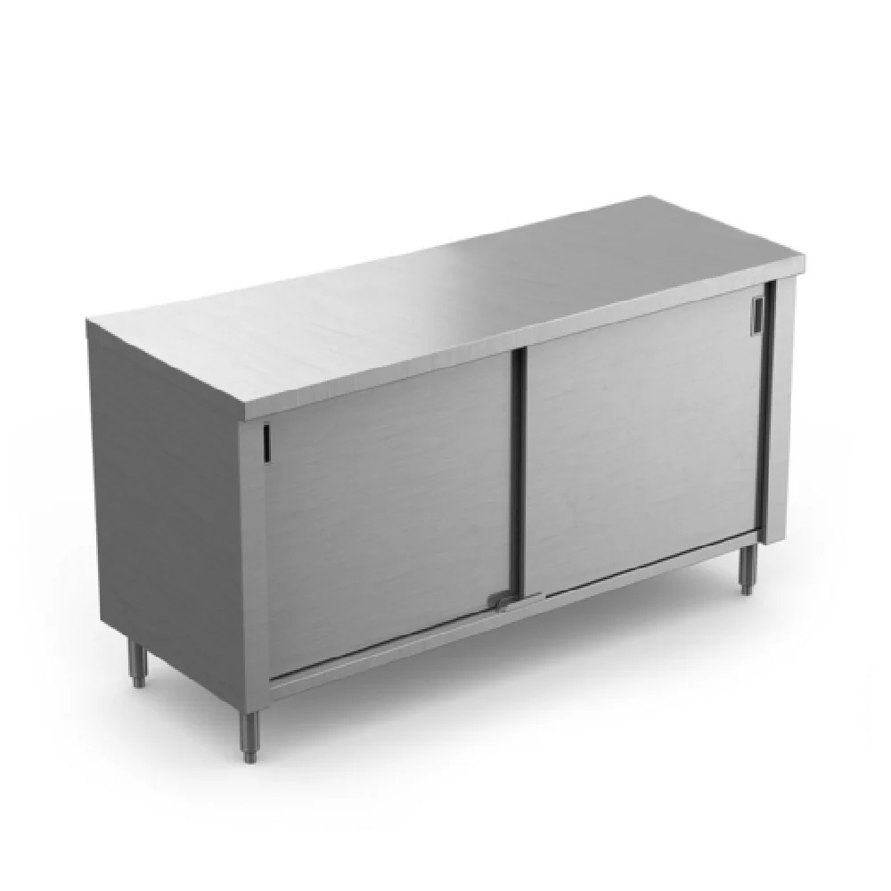 Winholt STCT-D2448-MS 48 Inch Stainless Steel Enclosed Table with Sliding Doors