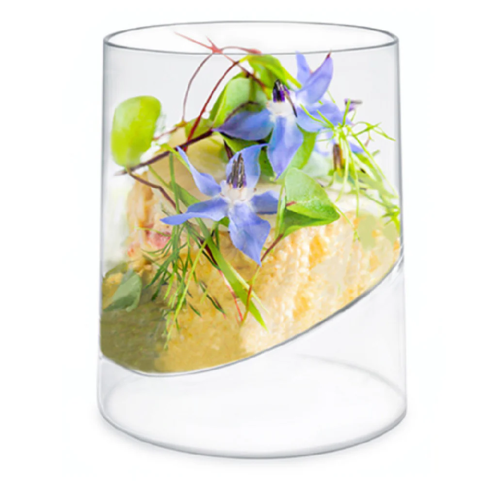 JB Prince RB252 2.25 Inch Clear Plastic Dual Compartment Cups Made in France