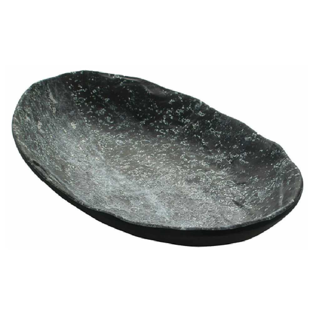 GET Enterprises 15005085007 12-2/5 Inch Oval Plate Large with Weathered Pewter Melamine GET Enterprises 15005085007 12-2/5 Inch Oval Plate Large with Weathered Pewter Melamine