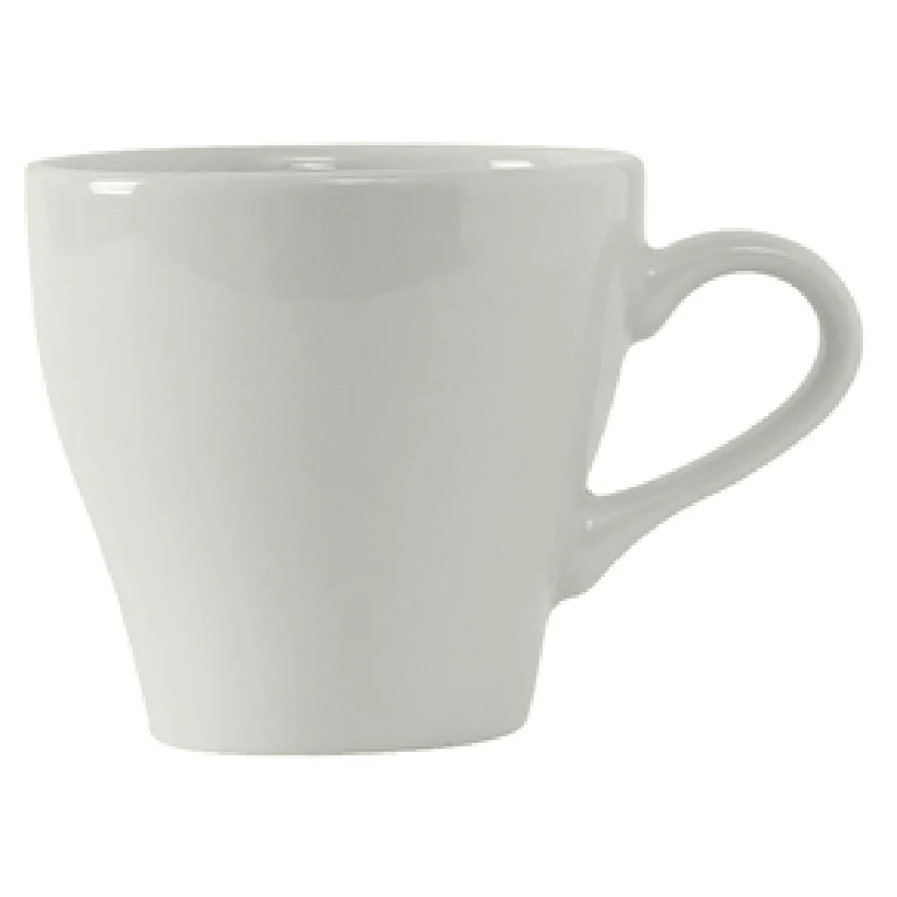 Tuxton BPF-0808 8 Oz Cappuccino Cup Porcelain Lead-Free Dishwasher Safe