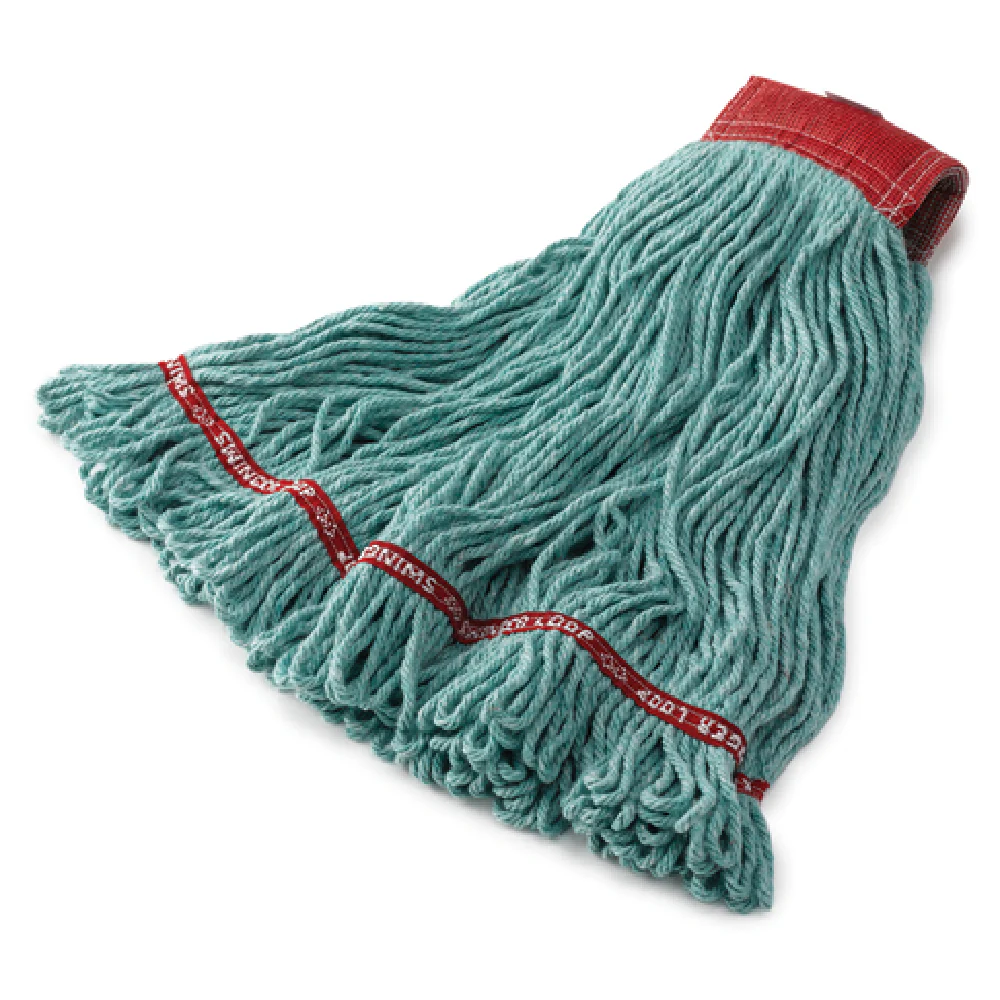 Rubbermaid FGC15306GR00 Large 5 Inch Looped End Wet Mop Cotton Synthetic Green Rubbermaid FGC15306GR00 Large 5 Inch Looped End Wet Mop Cotton Synthetic Green