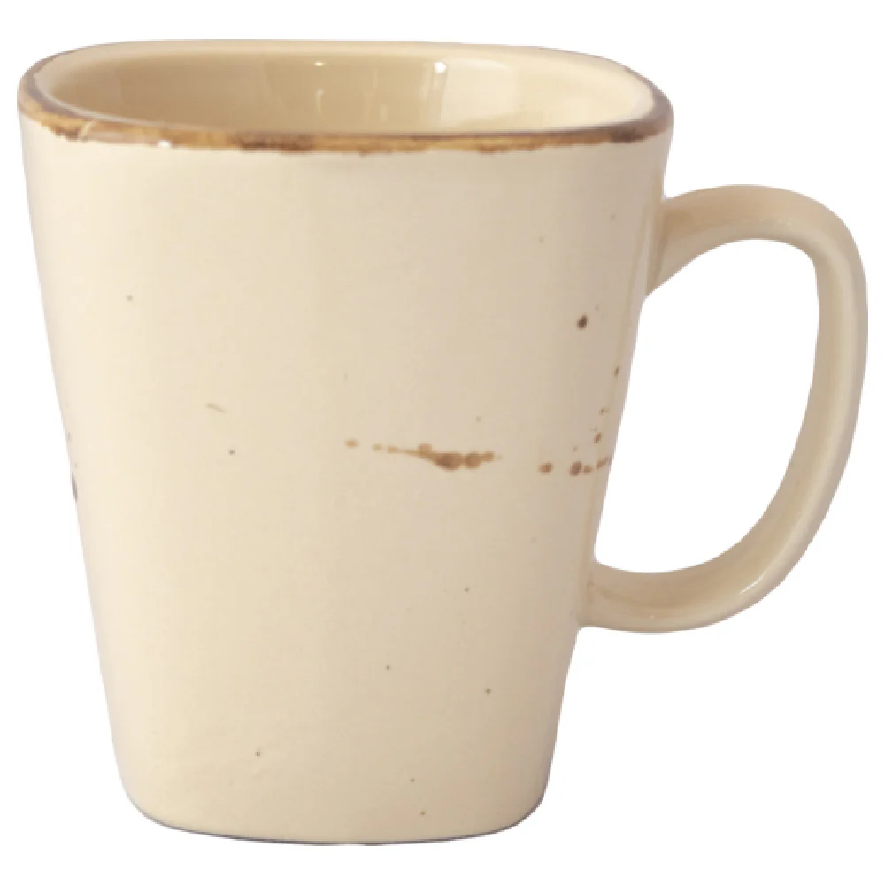 International Tableware SV-17-KH 12 Oz Cup with Handle Speckled Ceramic Khaki