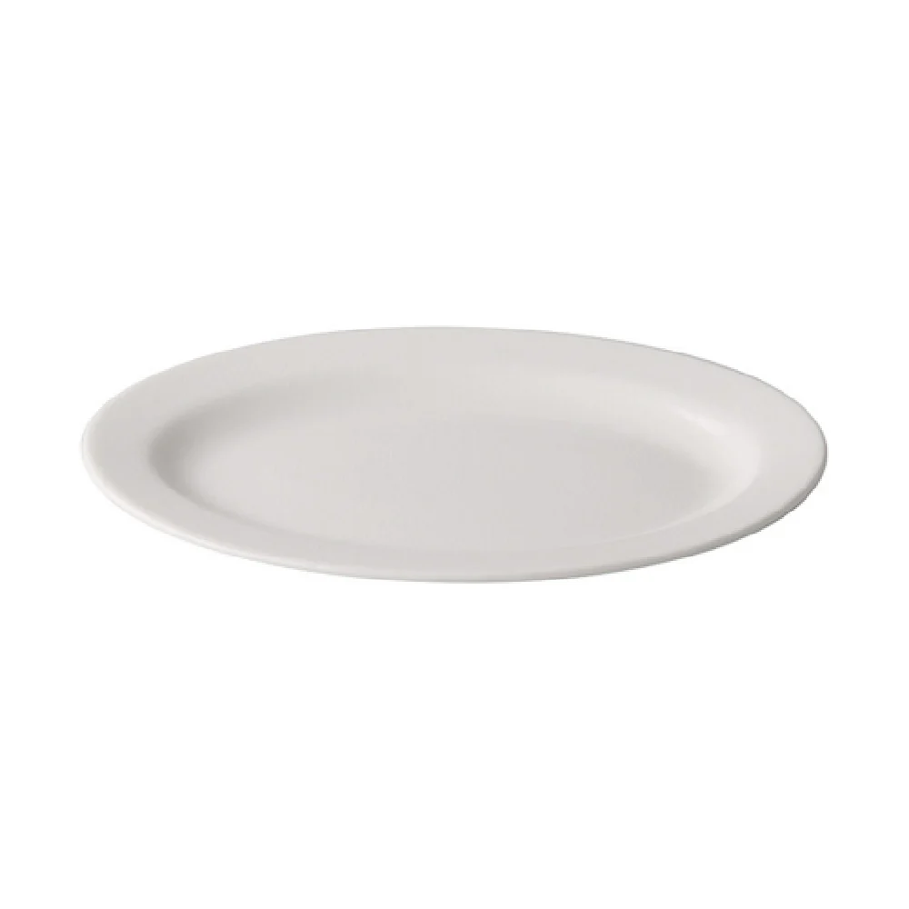 CAC China GW-13 11-1/2 Inch Oval Platter Bone White Porcelain with Rolled Edge